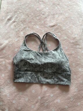 lululemon athletica Gray Snake-Print Crisscross Sports Bra